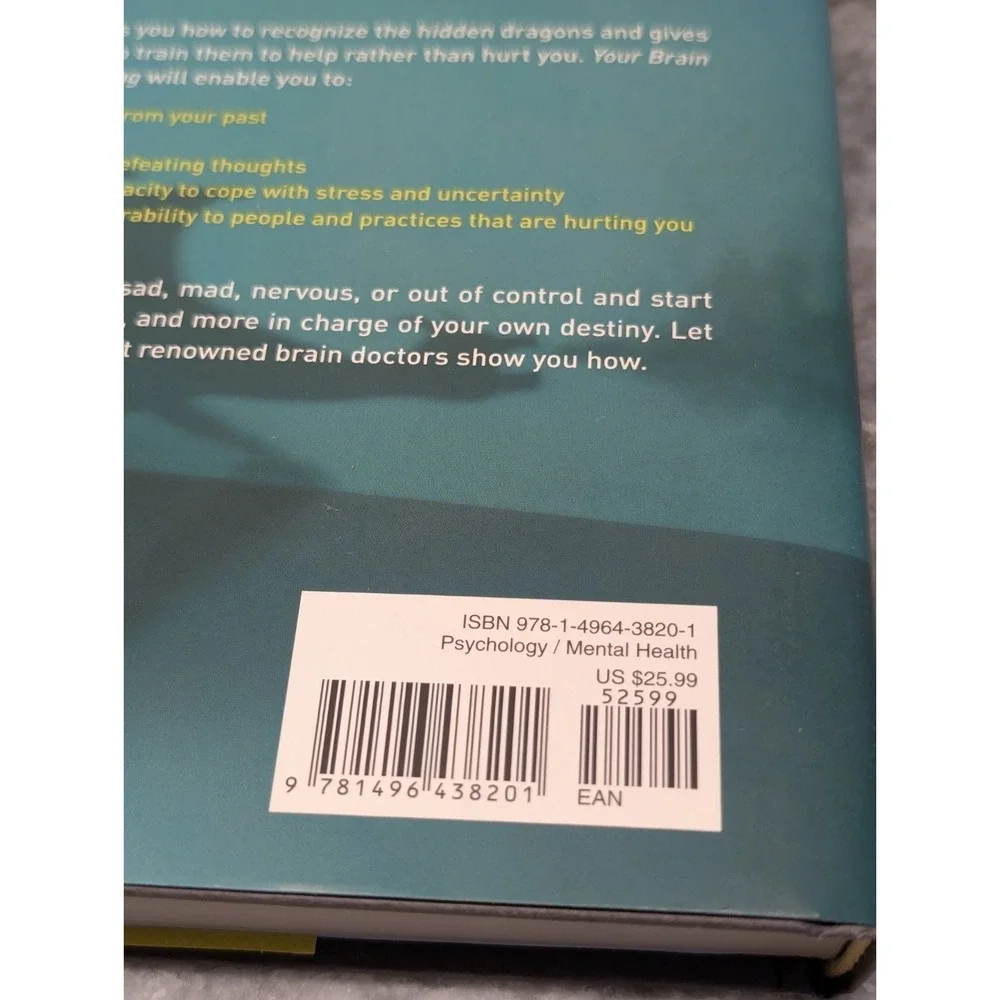 Your Brain Is Always Listening, Daniel G Amen MD, HardCover Mental Health, NEW